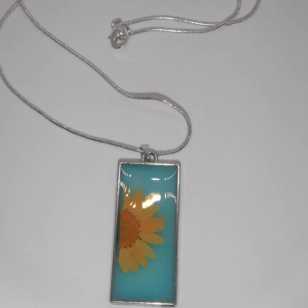 Hand Crafted necklace rectangle